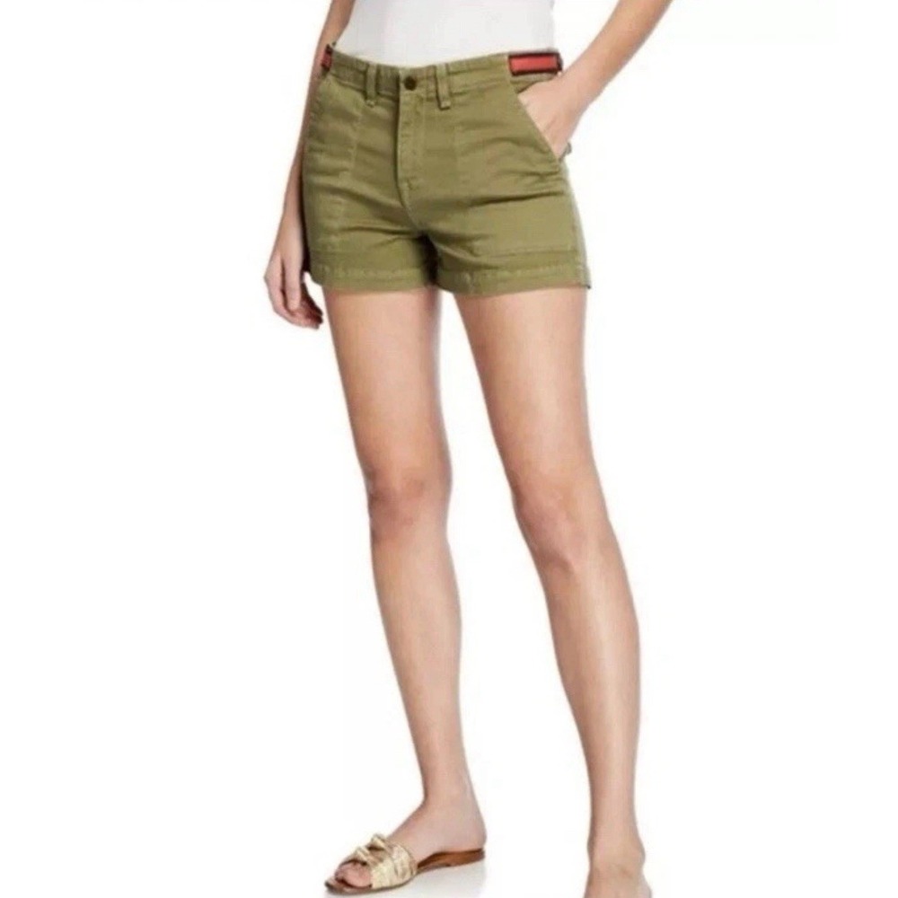 VERONICA BEARD Caine 11" Cargo Short Khaki Green Shorts Size 27" Made In USA